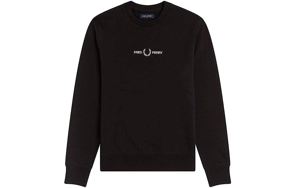 FRED PERRY Black Loose Fit Crewneck Sweatshirt M2644102