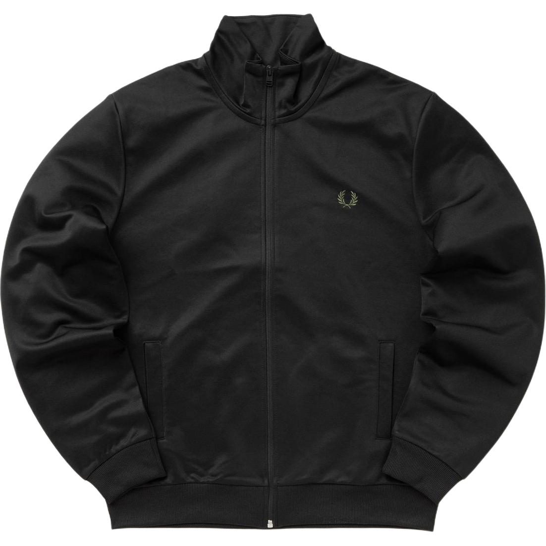 FRED PERRY Black Loose Fit Zip-Up Jacket with Stand Collar. J6000-W90