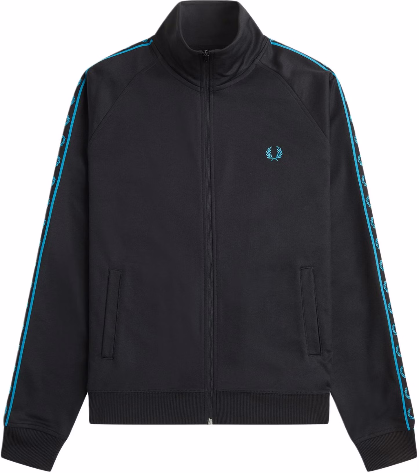 fred-perry-black-pattern-print-zip-up-jacket-with-stand-collar-j5557-s66