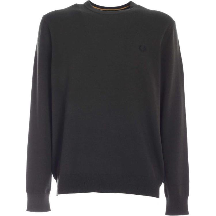 FRED PERRY Black Solid Color Crewneck Long Sleeve Sweatshirt K9601-408