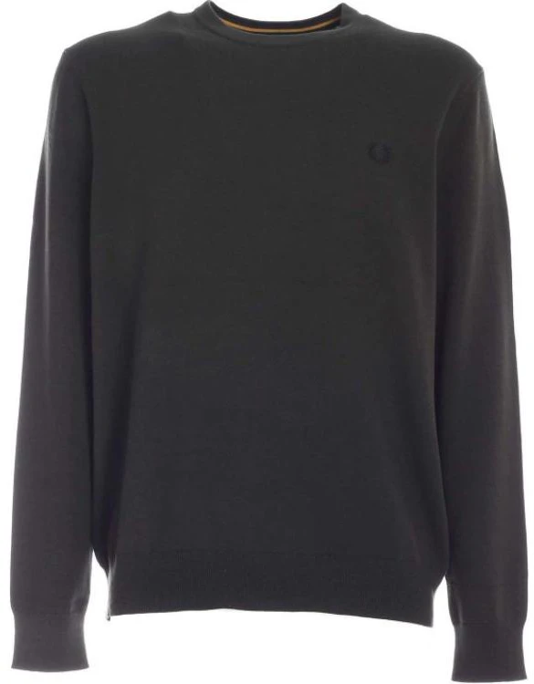 fred-perry-black-solid-color-crewneck-long-sleeve-sweatshirt-k9601-408