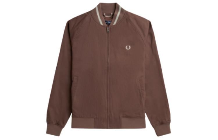 FRED PERRY Brown Laurel Logo Slim Fit Bomber Jacket for Men J7834-U53