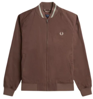 FRED PERRY 男士棕色月桂标志修身飞行员夹克 J7834-U53 Buy FRED PERRY 男士棕色月桂标志修身飞行员夹克 J7834-U53