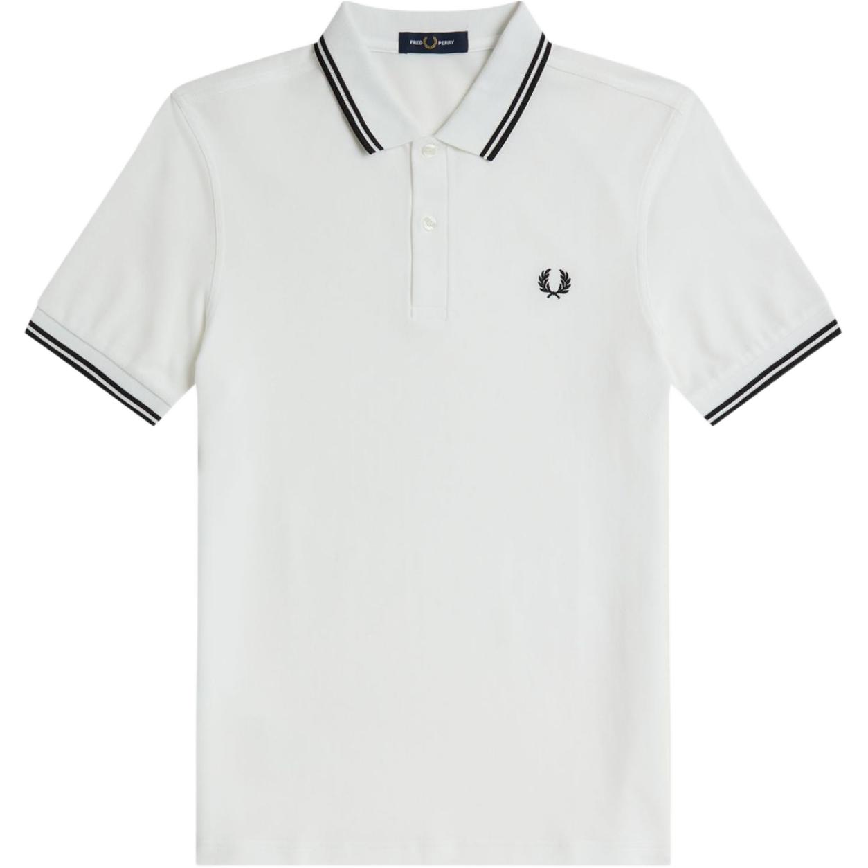 FRED PERRY Classic Embroidered Logo Polo Shirt - White M3600-200