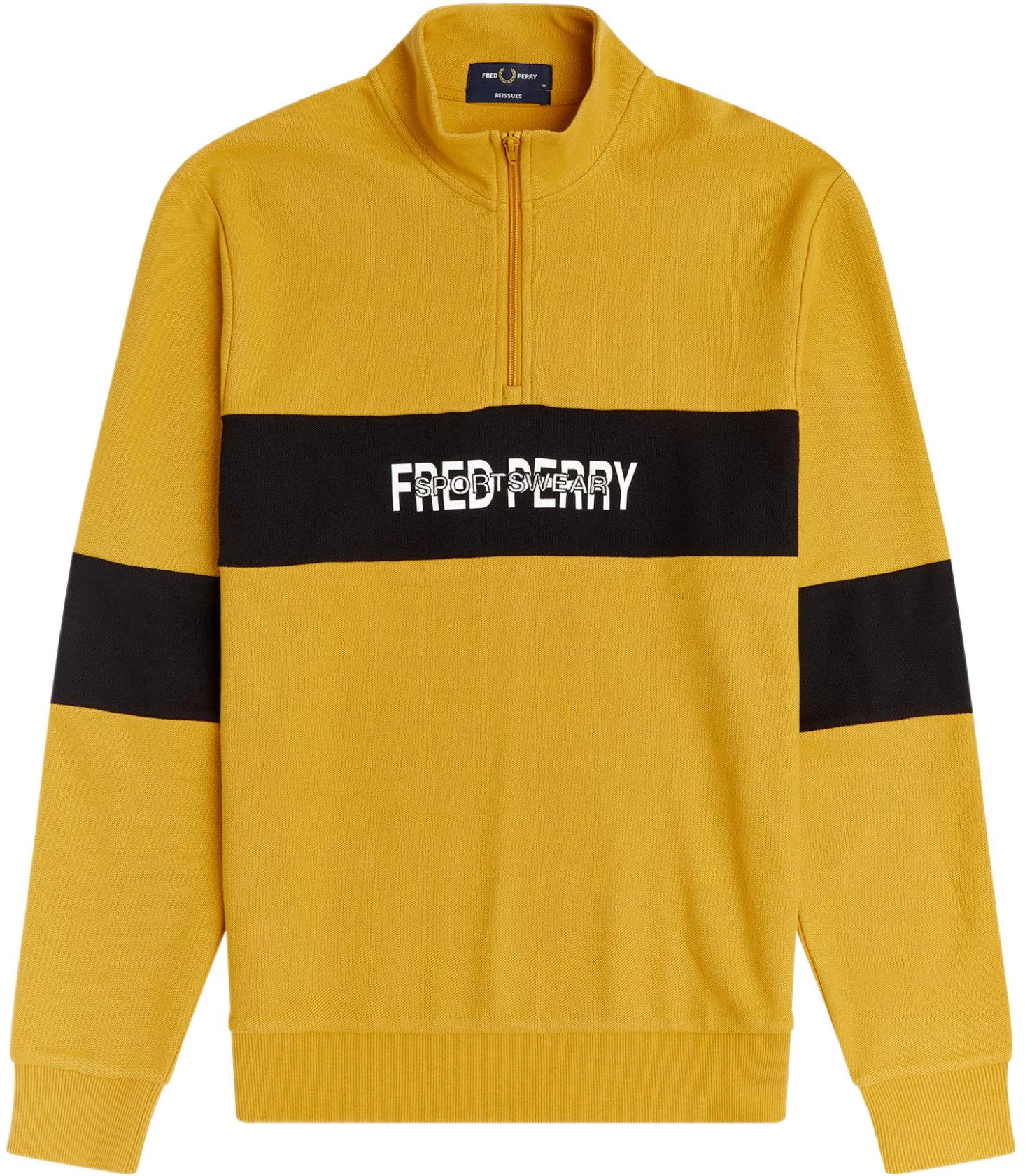 fred-perry-colorblock-logo-print-half-zip-loose-sweatshirt-yellow-m2828-h22