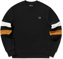 FRED PERRY Colorblock Striped Crewneck Sweatshirt Unisex Black FPXSWSM3026MI FRED PERRY Colorblock Striped Crewneck Sweatshirt Unisex Black FPXSWSM3026MI