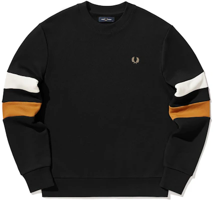 FRED PERRY 拼色條紋圓領運動衫 男女款 黑色 FPXSWSM3026MI Buy FRED PERRY 拼色條紋圓領運動衫 男女款 黑色 FPXSWSM3026MI