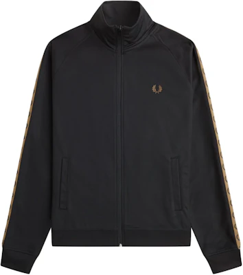 FRED PERRY Jaket Hitam Berkerah Tinggi dengan Resleting dan Detail Kontras J5557-S77 Buy FRED PERRY Jaket Hitam Berkerah Tinggi dengan Resleting dan Detail Kontras J5557-S77