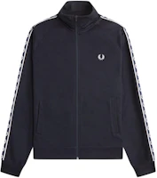 FRED PERRY Contrast Tape Track Jacket Navy Blue Long Sleeve J5557-S69 FRED PERRY Contrast Tape Track Jacket Navy Blue Long Sleeve J5557-S69