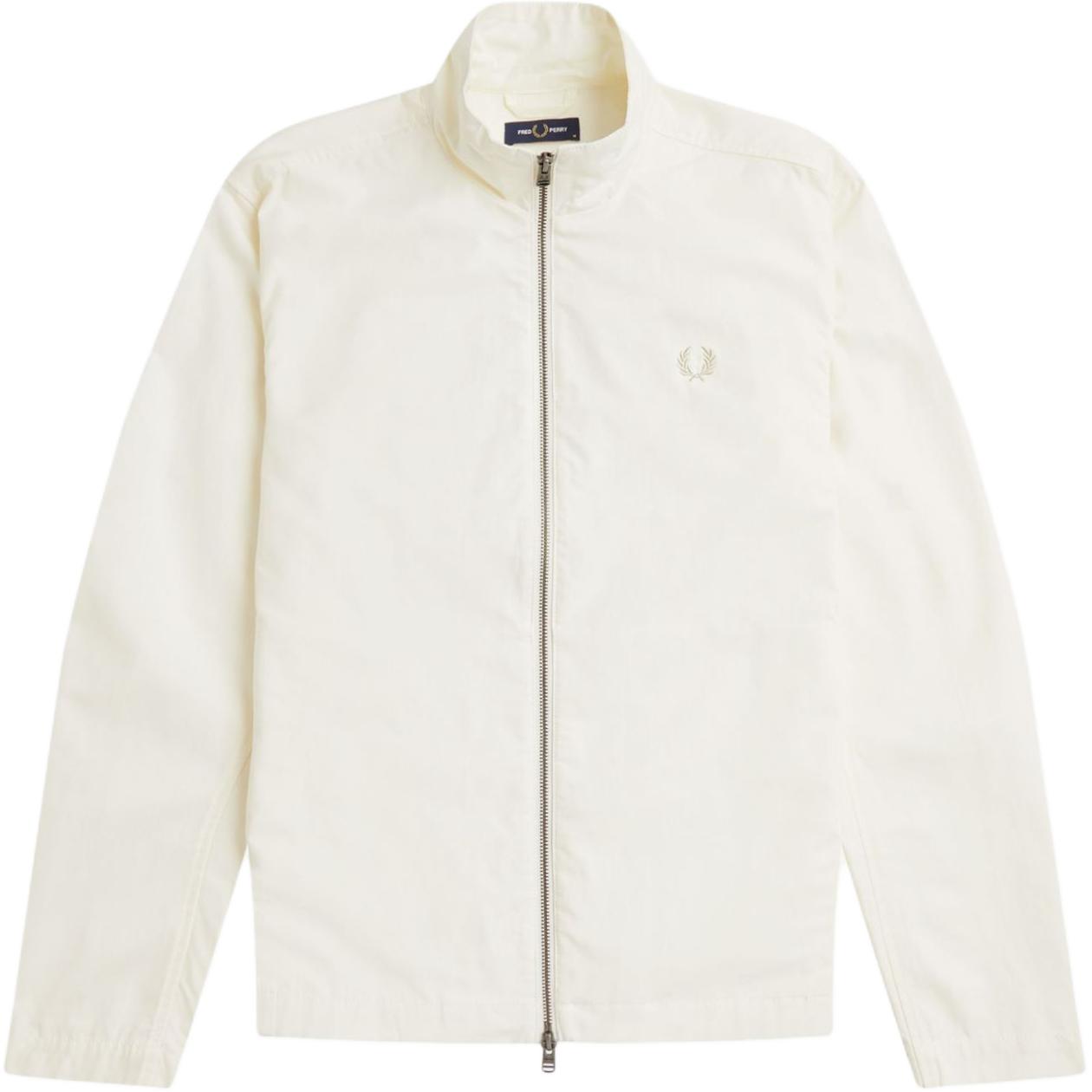 FRED PERRY Cotton Ripstop Jacket with Two-Way Zipper in Natural Color J7836-560