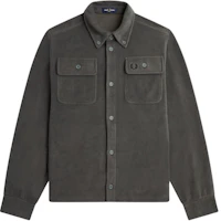 FRED PERRY Fleece Overshirt Grey Jacket with Classic Laurel Wreath Logo M4690-638 FRED PERRY Fleece Overshirt Grey Jacket with Classic Laurel Wreath Logo M4690-638