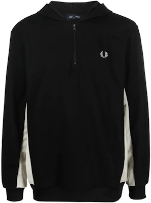 FRED PERRY FW22 半拉鍊帶刺繡標誌連帽上衣 - 黑色 M4608102 Buy FRED PERRY FW22 半拉鍊帶刺繡標誌連帽上衣 - 黑色 M4608102