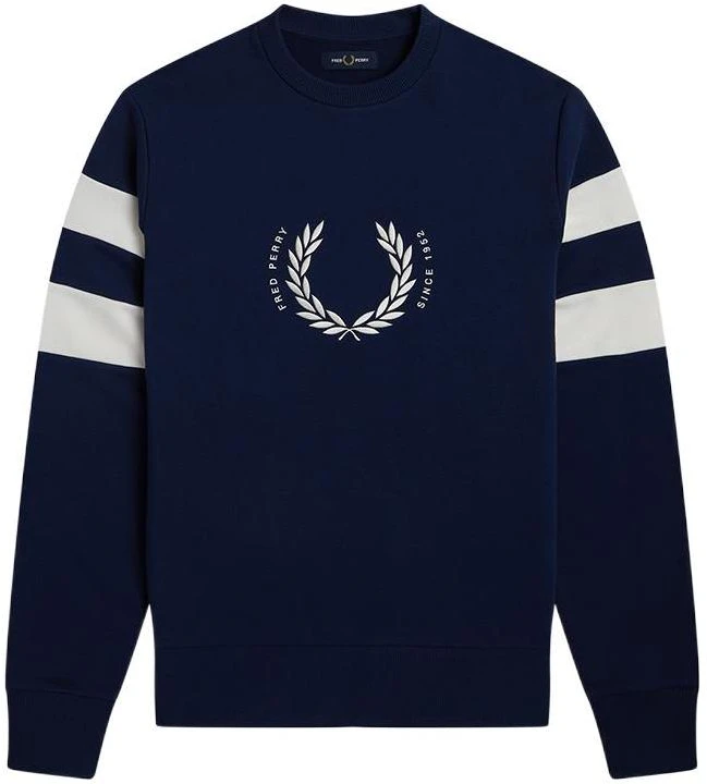 fred-perry-fw-22-laurel-wreath-embroidered-crewneck-sweatshirt-men-blue-fpxswm-4718-xmj