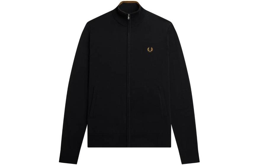 FRED PERRY FW23 Solid Color Casual Zip-Up Jacket BLACK FPK453447184