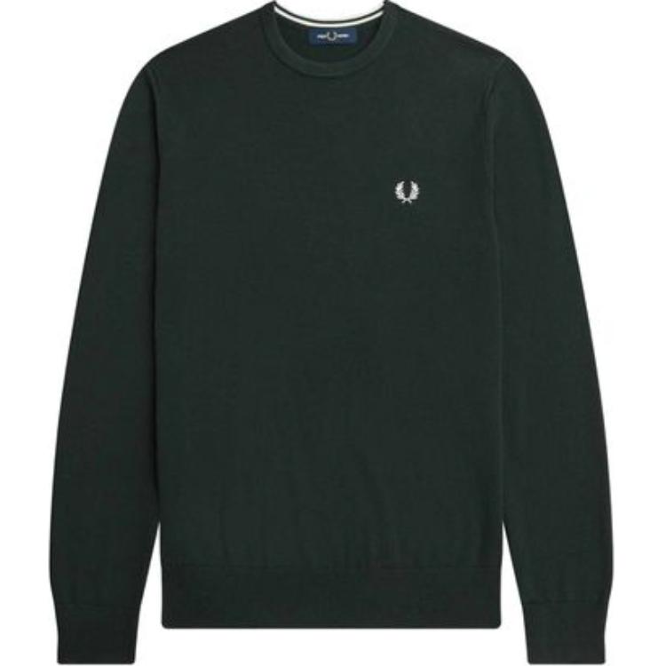 FRED PERRY FW23 Solid Color Logo Embroidered Sweatshirt Green FPK960147Q20
