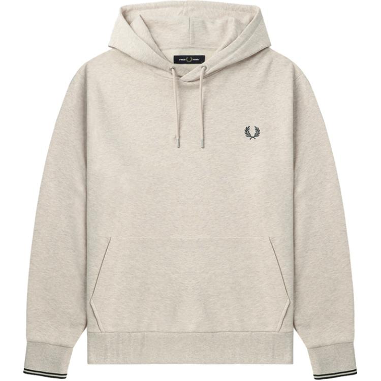FRED PERRY FW24 Oversized Beige Hoodie for Men. M2643-BGX