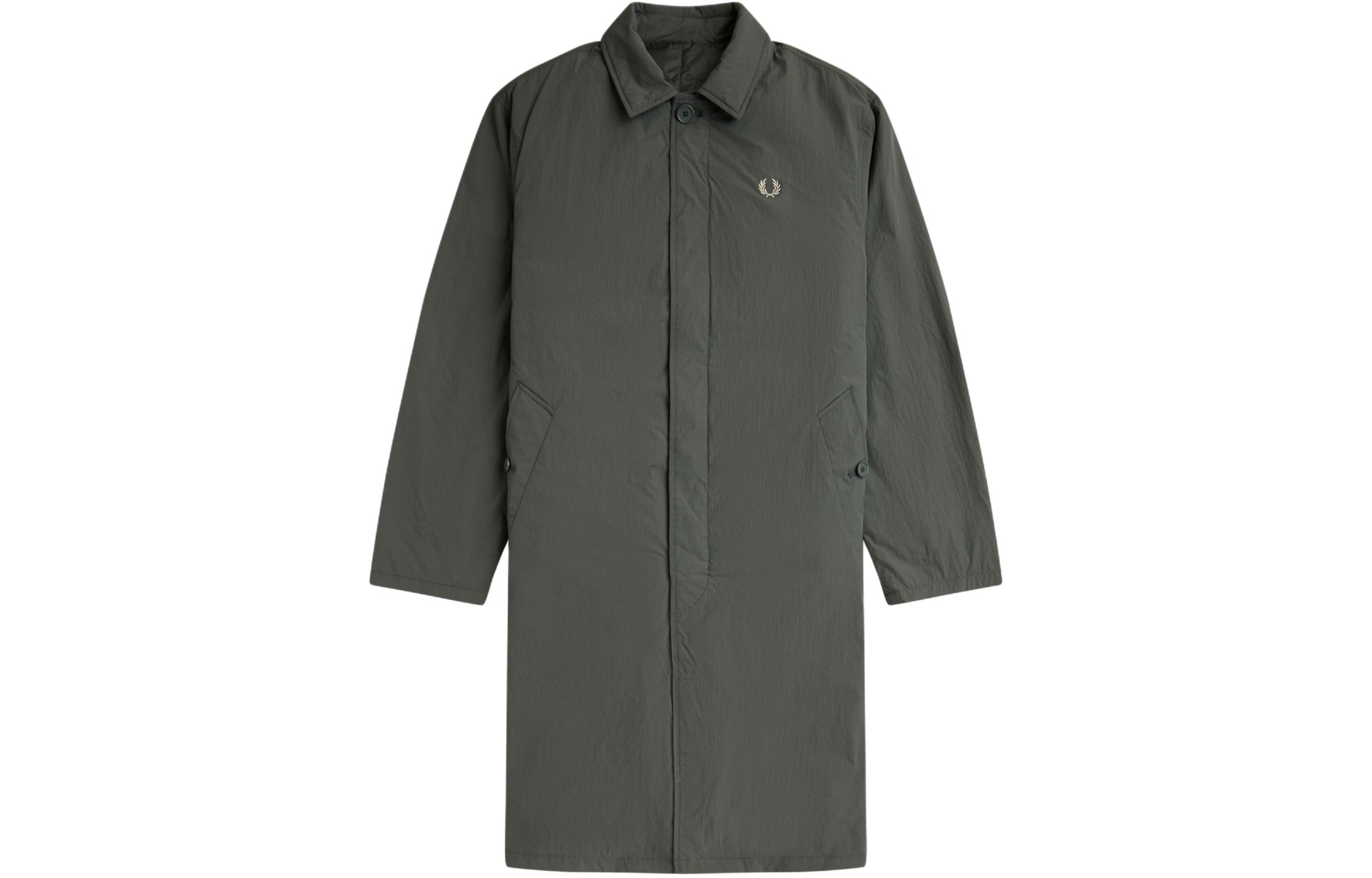 FRED PERRY Green Long-Sleeve Button-Up Jacket for Men J7811-638