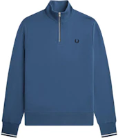 FRED PERRY Half Zip Sweatshirt Laurel Logo Midnight Blue Pullover M3574-F57 FRED PERRY Half Zip Sweatshirt Laurel Logo Midnight Blue Pullover M3574-F57