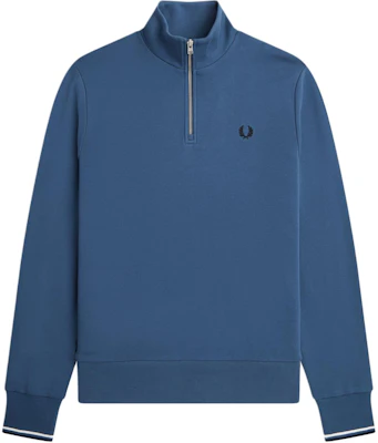 FRED PERRY Half Zip Sweatshirt Logo Laurel Midnight Blue Pullover Pria M3574-F57 Buy FRED PERRY Half Zip Sweatshirt Logo Laurel Midnight Blue Pullover Pria M3574-F57