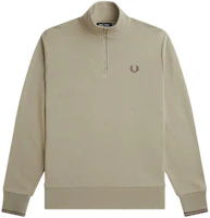 FRED PERRY Half Zip Sweatshirt Laurel Logo Warm Gray Pullover Long Sleeve M3574-U84 FRED PERRY Half Zip Sweatshirt Laurel Logo Warm Gray Pullover Long Sleeve M3574-U84