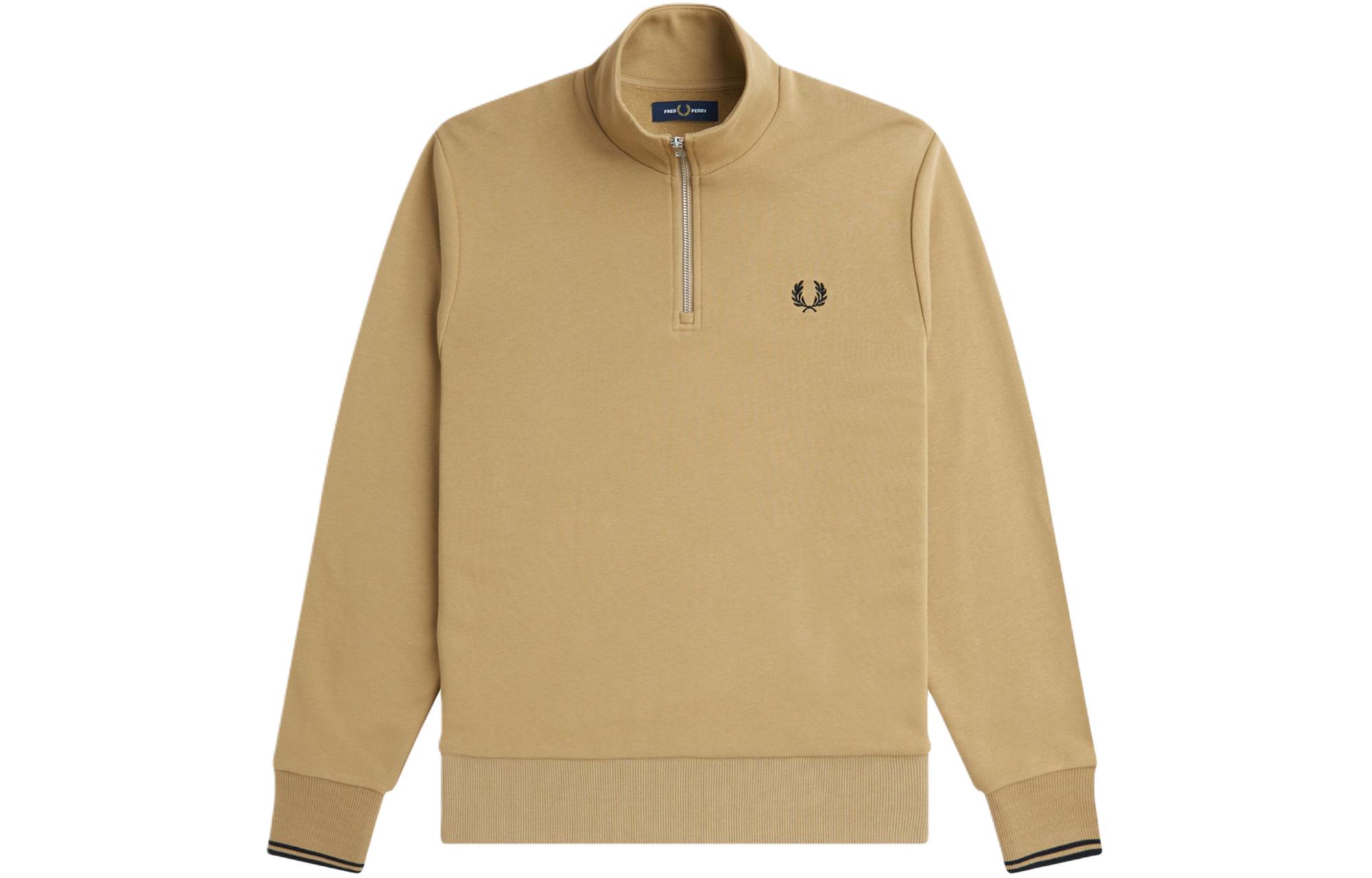 FRED PERRY Half Zip Sweatshirt Yellow Long Sleeve Pullover M3574-U88