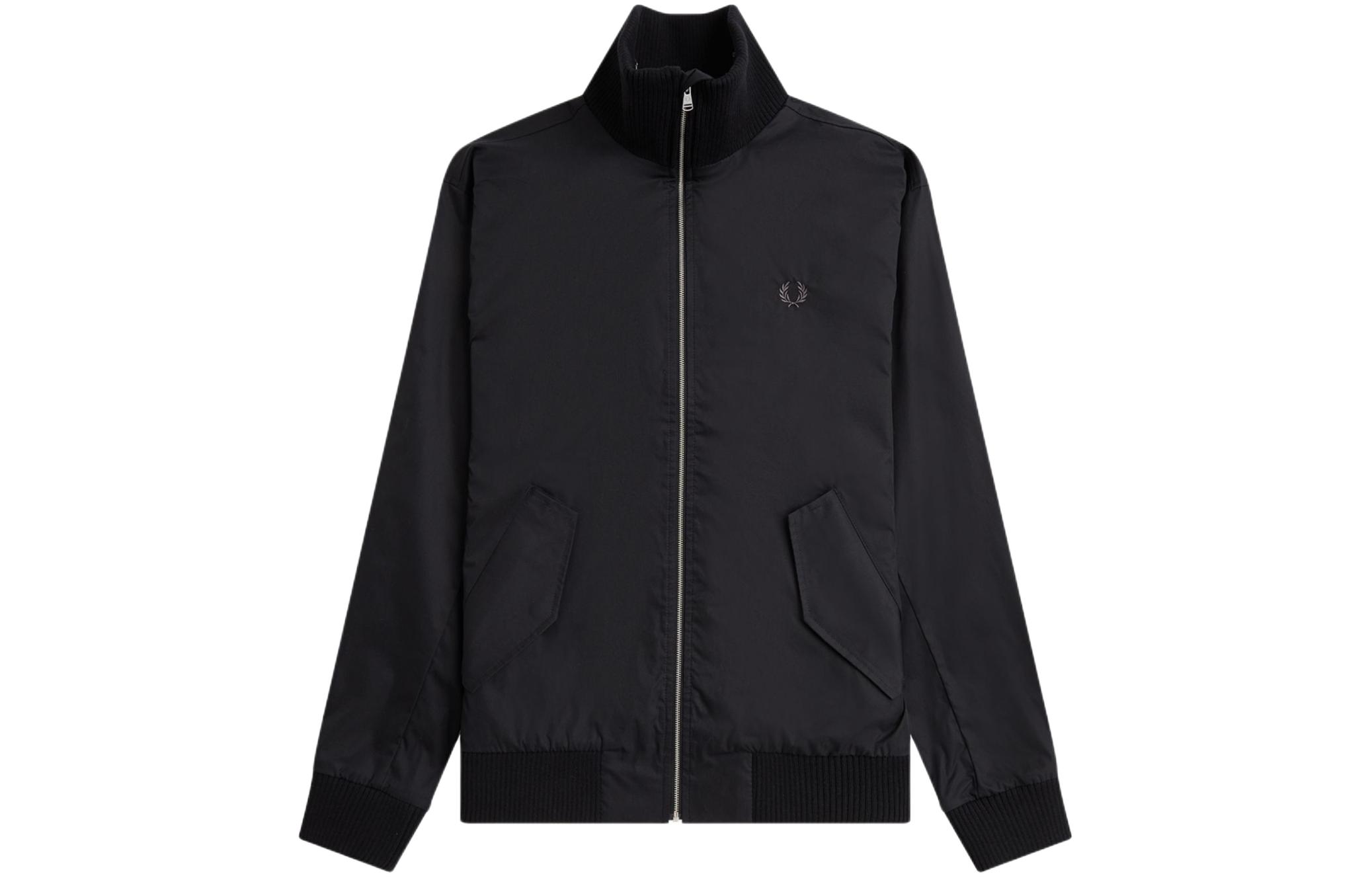 FRED PERRY Knitted Rib Tennis Bomber Fit Jacket - Black J6521-102