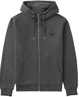 FRED PERRY Laurel Logo Green Zip-Up Sweatshirt Casual Long Sleeve. J7536-GRX FRED PERRY Laurel Logo Green Zip-Up Sweatshirt Casual Long Sleeve. J7536-GRX