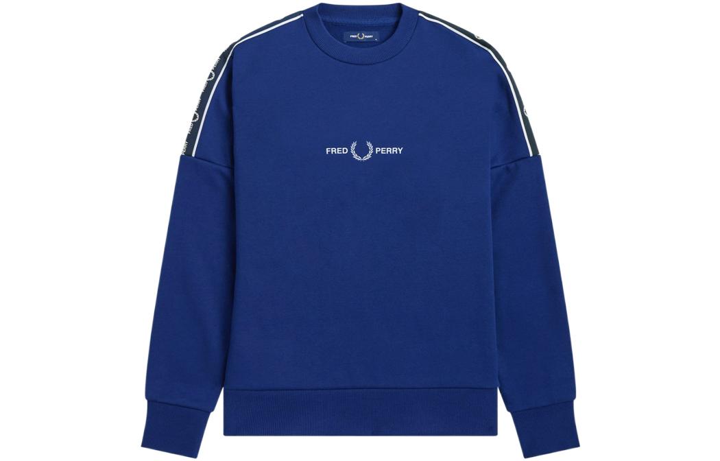 FRED PERRY Laurel Wreath Embroidery Crewneck Sweatshirt Unisex Navy Blue FPXSWM4708XMJ