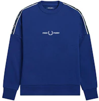 FRED PERRY Laurel Wreath Embroidery Crewneck Sweatshirt Unisex Navy Blue FPXSWM4708XMJ FRED PERRY Laurel Wreath Embroidery Crewneck Sweatshirt Unisex Navy Blue FPXSWM4708XMJ