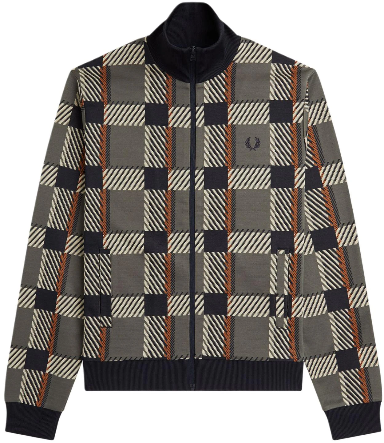fred-perry-laurel-wreath-logo-checkered-zip-high-neck-jacket-gray-j6551-638