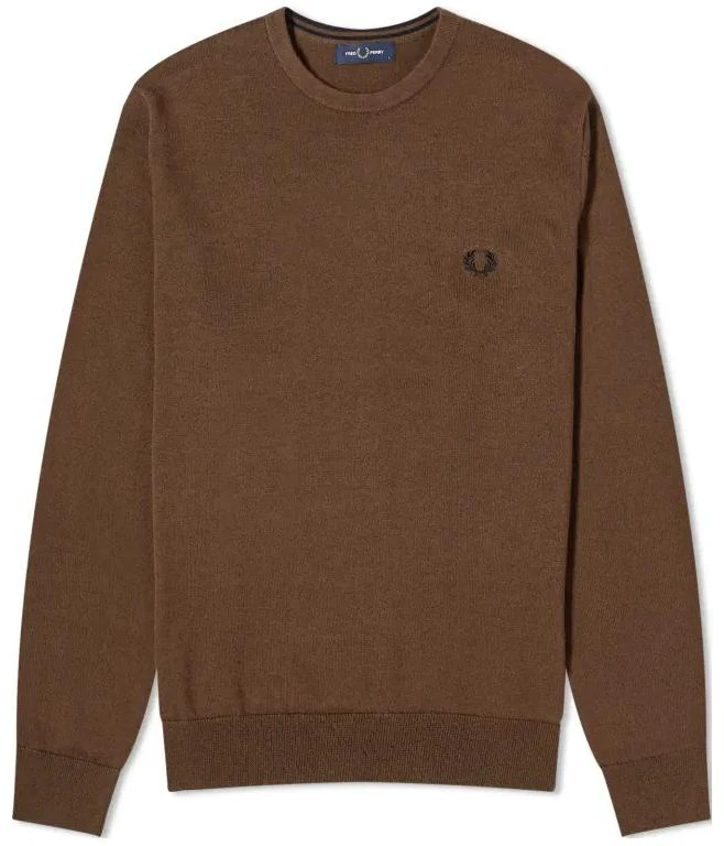 fred-perry-logo-embroidered-crewneck-oversized-sweatshirt-brown-k9601-q21
