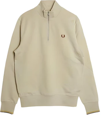 FRED PERRY Logo Mock Neck Oversized Pullover Sweatshirt Pria Oatmeal. M3574-W69 Buy FRED PERRY Logo Mock Neck Oversized Pullover Sweatshirt Pria Oatmeal. M3574-W69