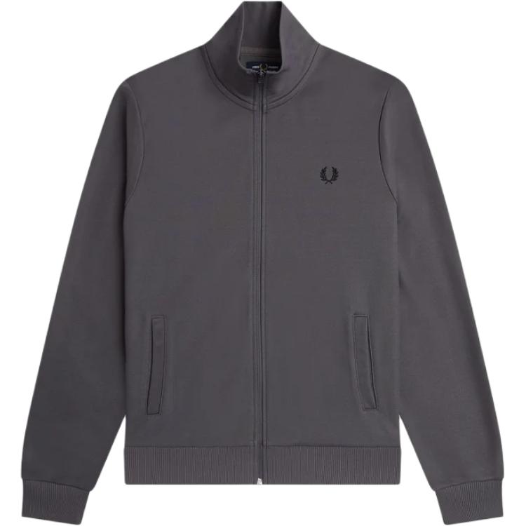 FRED PERRY Logo Stand Collar Slim Fit Zip Jacket Men’s Grey J6000-G85