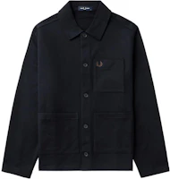 FRED PERRY Navy Blue Single-Breasted Embroidered Long-Sleeve Jacket Men M8628-NYX FRED PERRY Navy Blue Single-Breasted Embroidered Long-Sleeve Jacket Men M8628-NYX