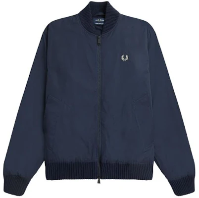 Chaqueta Bomber Azul Marino FRED PERRY con Logo Laurel y Cierre Frontal. J6816-608 Buy Chaqueta Bomber Azul Marino FRED PERRY con Logo Laurel y Cierre Frontal. J6816-608