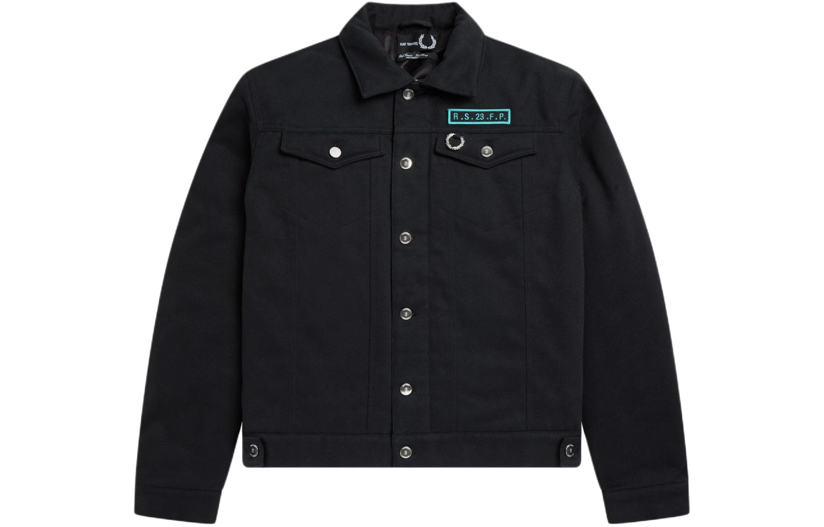 FRED PERRY Padded Denim Jacket Casual Collar Long Sleeve BLACK SJ4226-102