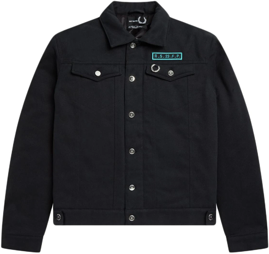 fred-perry-padded-denim-jacket-casual-collar-long-sleeve-black-sj-4226-102