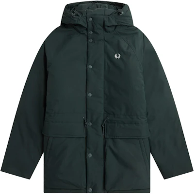 FRED PERRY 深綠色經典徽標連帽外套 padded zip jacket. J6516-Q20 Buy FRED PERRY 深綠色經典徽標連帽外套 padded zip jacket. J6516-Q20