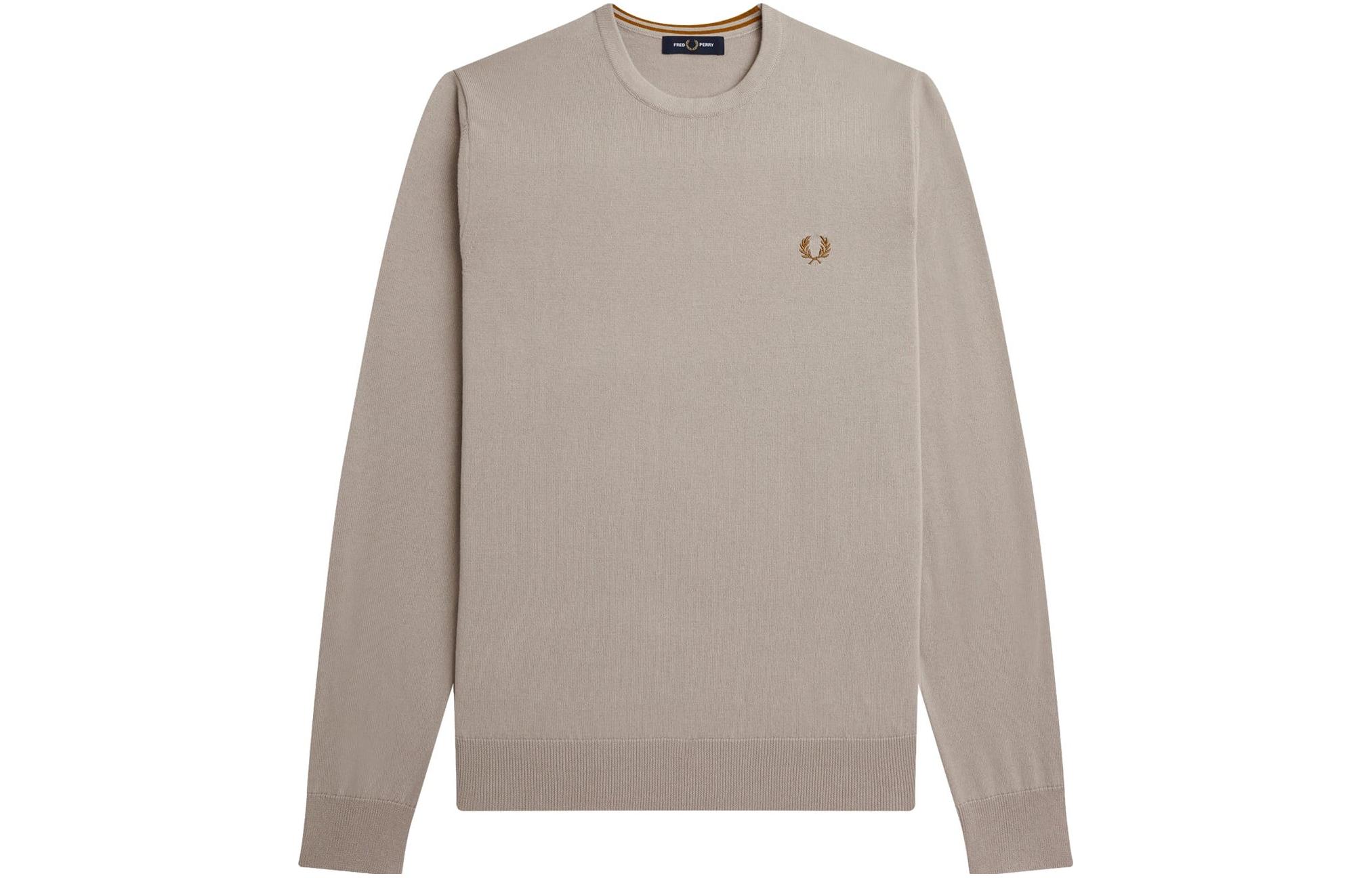 FRED PERRY Plain Laurel Wreath Embroidery Crewneck Sweatshirt Brown () FPK960147S56