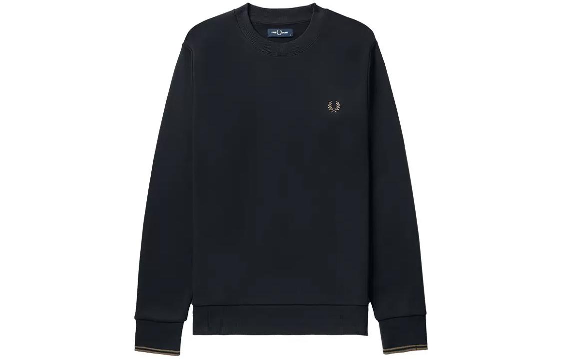FRED PERRY Plain Logo Embroidered Crew Neck T-Shirt Navy Blue (). FPXSWM7535XMK-NYX