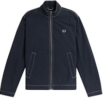 FRED PERRY Pleated Long-Sleeve Zip Jacket Navy Blue Mens J7820-608 FRED PERRY Pleated Long-Sleeve Zip Jacket Navy Blue Mens J7820-608