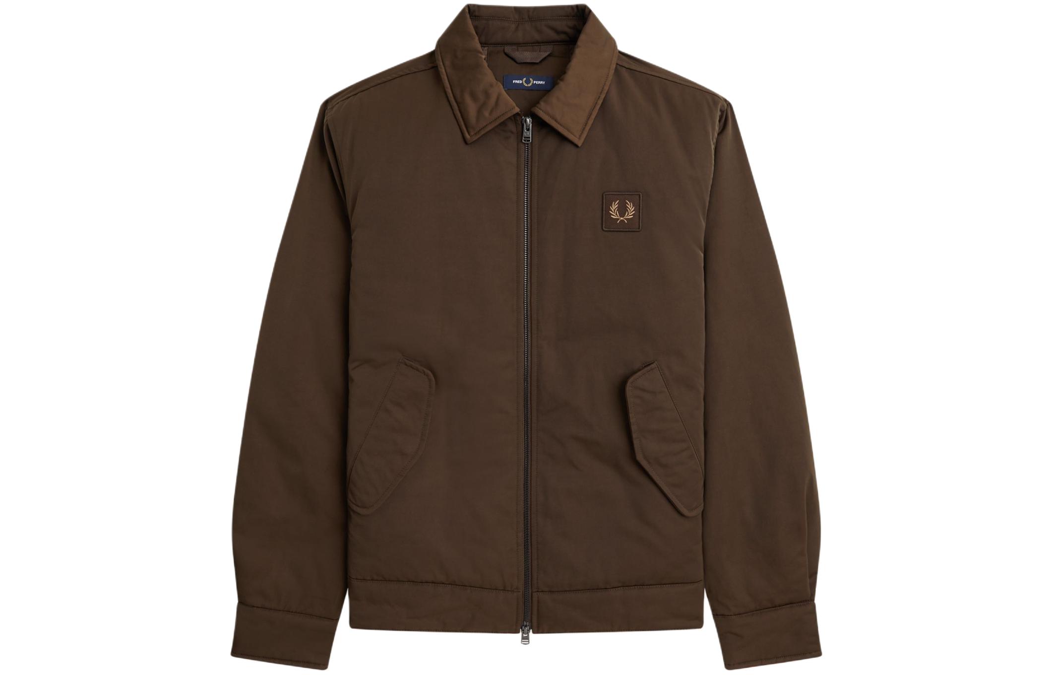 FRED PERRY Quilted Zip Through Jacket Tobacco Brown Casual Jacket J6522-Q21