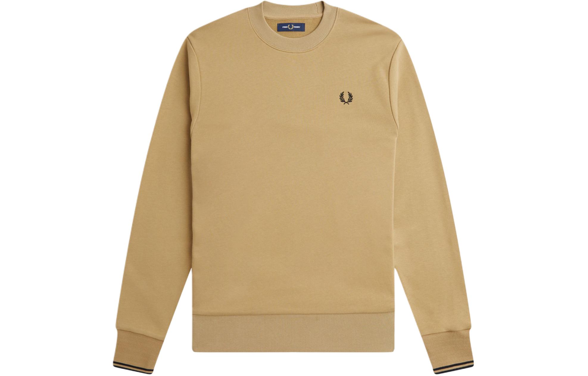 FRED PERRY Relaxed Round-Neck Badge Sweater Yellow M7535-U88