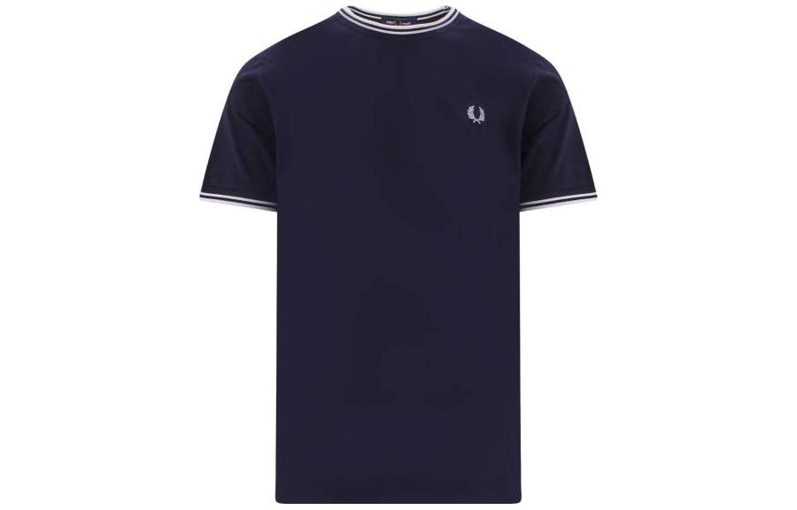 Fred Perry Short Sleeve Pullover T-Shirt with Collar Stripe Print. FPM158845795