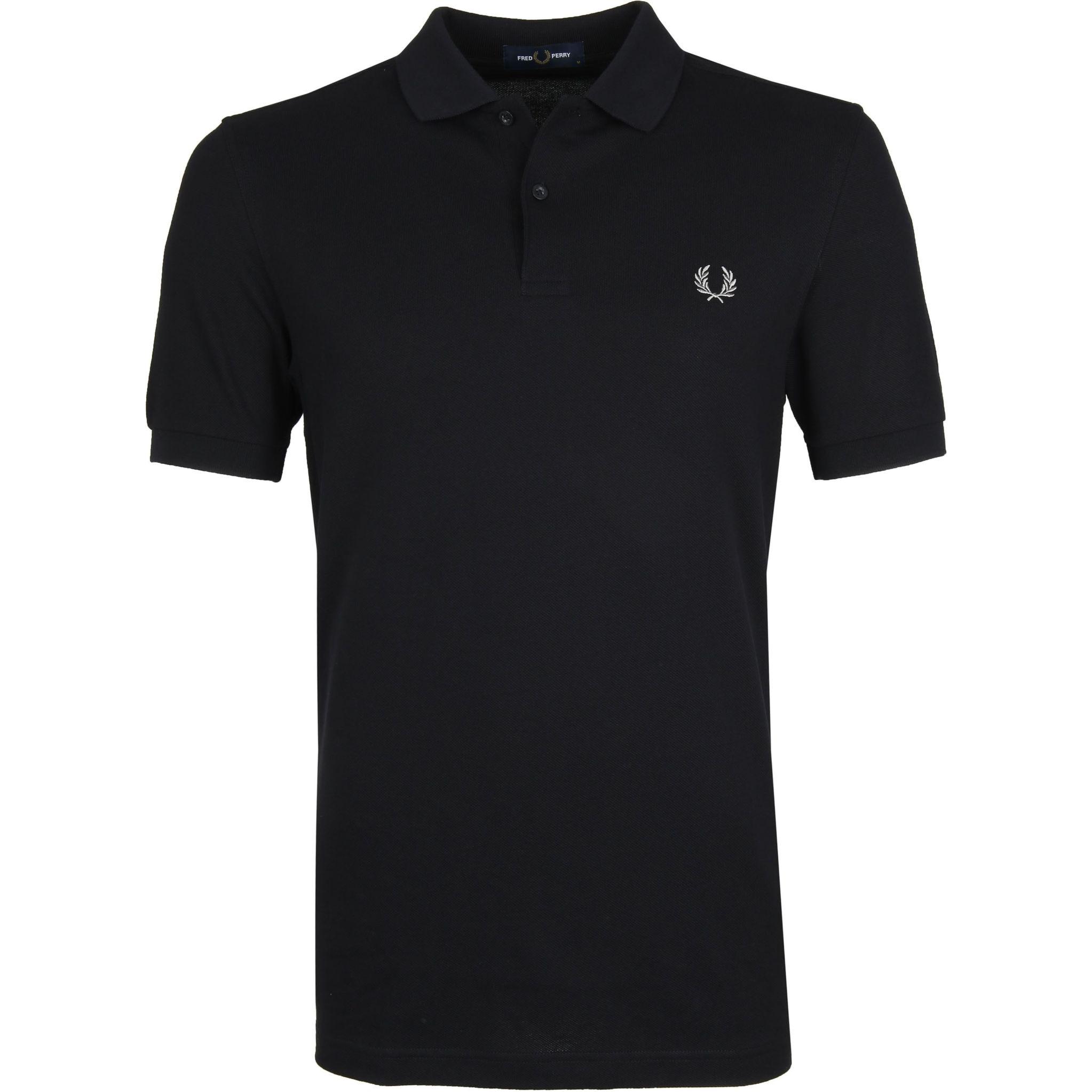 Fred Perry Slim Fit Black Polo Shirt with Embroidered Logo M6000-906