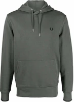 FRED PERRY Solid Logo Embroidered Hoodie in Dark Gray M2643-638 FRED PERRY Solid Logo Embroidered Hoodie in Dark Gray M2643-638