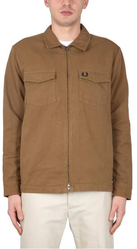 fred-perry-ss-23-brown-zip-up-collared-long-sleeve-jacket-fpm-5652-p96
