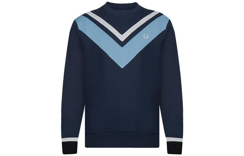 FRED PERRY SS23 Classic Laurel Logo Long-Sleeve Sweatshirt Navy . M2634BAW-395