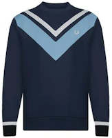 FRED PERRY SS23 Classic Laurel Logo Long-Sleeve Sweatshirt Navy . M2634BAW-395 FRED PERRY SS23 Classic Laurel Logo Long-Sleeve Sweatshirt Navy . M2634BAW-395