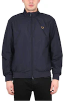 FRED PERRY SS23 Logo Badge Print Zip Jacket Navy Blue Long Sleeve FPJ2660608 FRED PERRY SS23 Logo Badge Print Zip Jacket Navy Blue Long Sleeve FPJ2660608